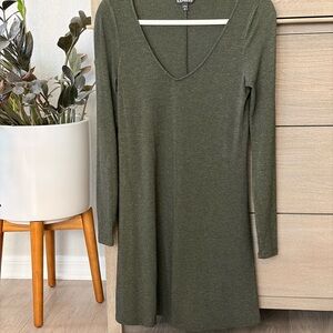Express Green Long Sleeve Dress